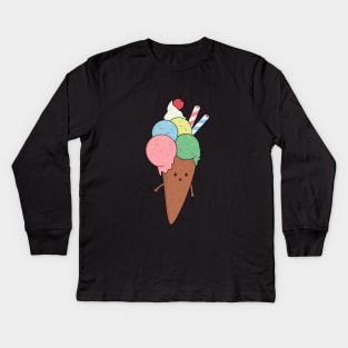 Ice Cream Cone Kawaii T-Shirt Kids Long Sleeve T-Shirt